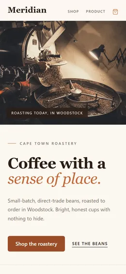 Meridian mobile homepage